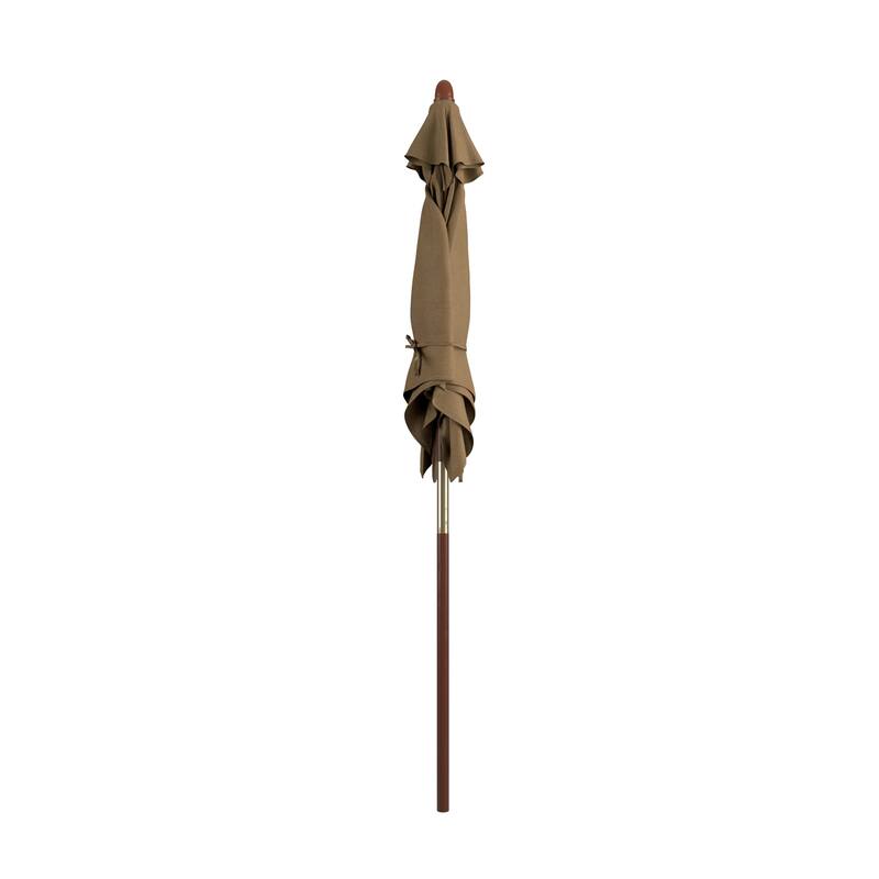 Port Lavaca 6ft Square, Sunbrella Fabric Wooden Patio Umbrella by Havenside Home, Base Not Included