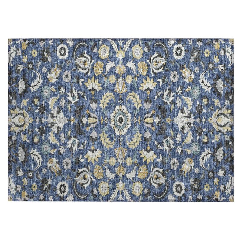 Machine Washable Indoor/ Outdoor Traditional Lanelle Chantille Rug