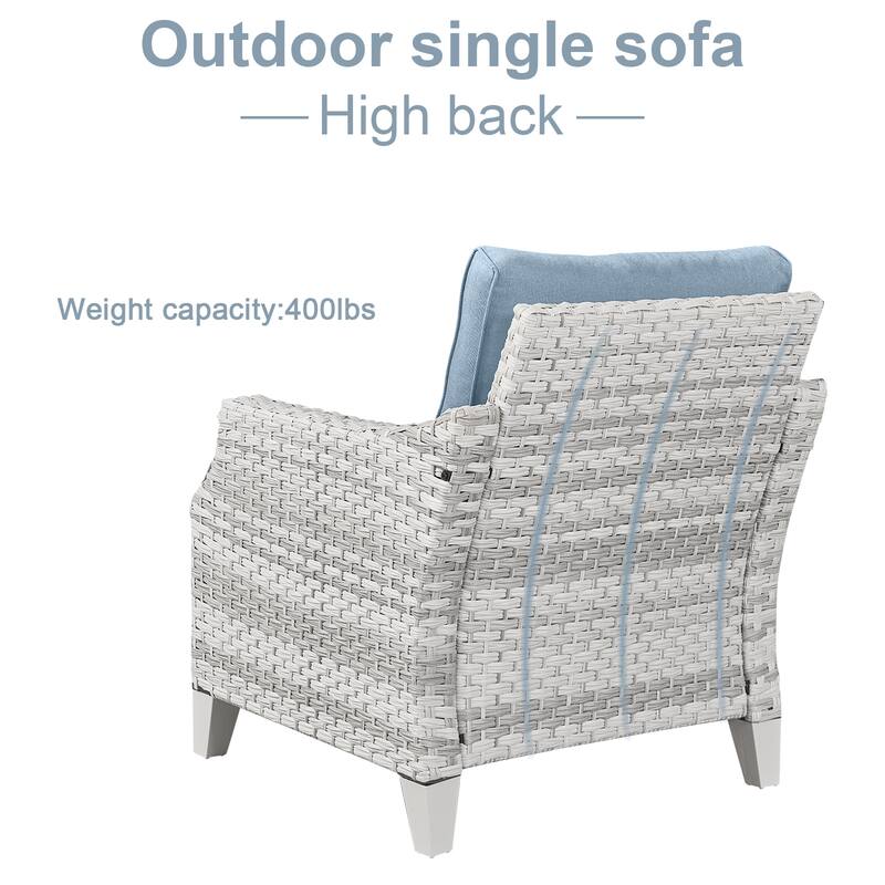 Pocassy 2PCS Outdoor Patio Chair with Cushion