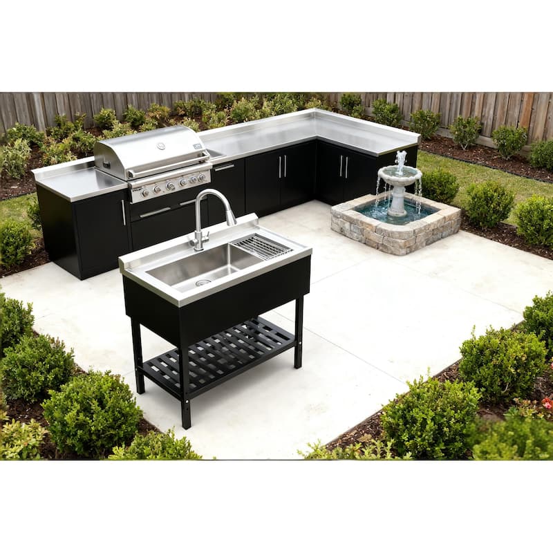 Stainless Steel Utility Sink, Freestanding Sink 1