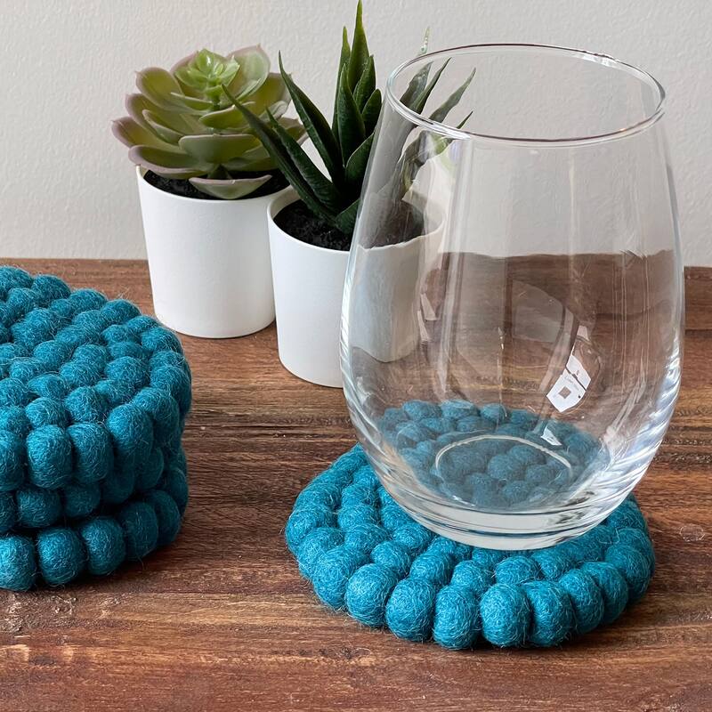 Handcrafted Felt Trivet & Coaster Set, Rose Quartz
