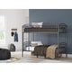 preview thumbnail 1 of 6, Signature Design by Ashley Graymound Gray Twin over Twin Bunk Bed with Ladder 78"W x 42"D x 65"H - Gray