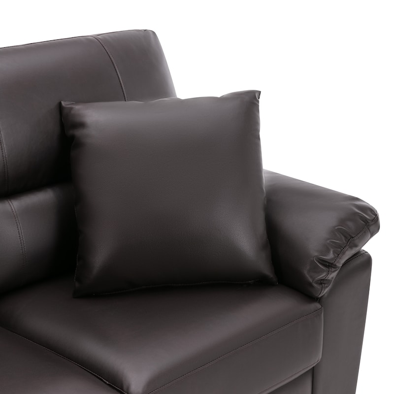 Morden Fort Upholstered Living Room Set, 2 Pieces, Faux Leather Loveseat and Sofa