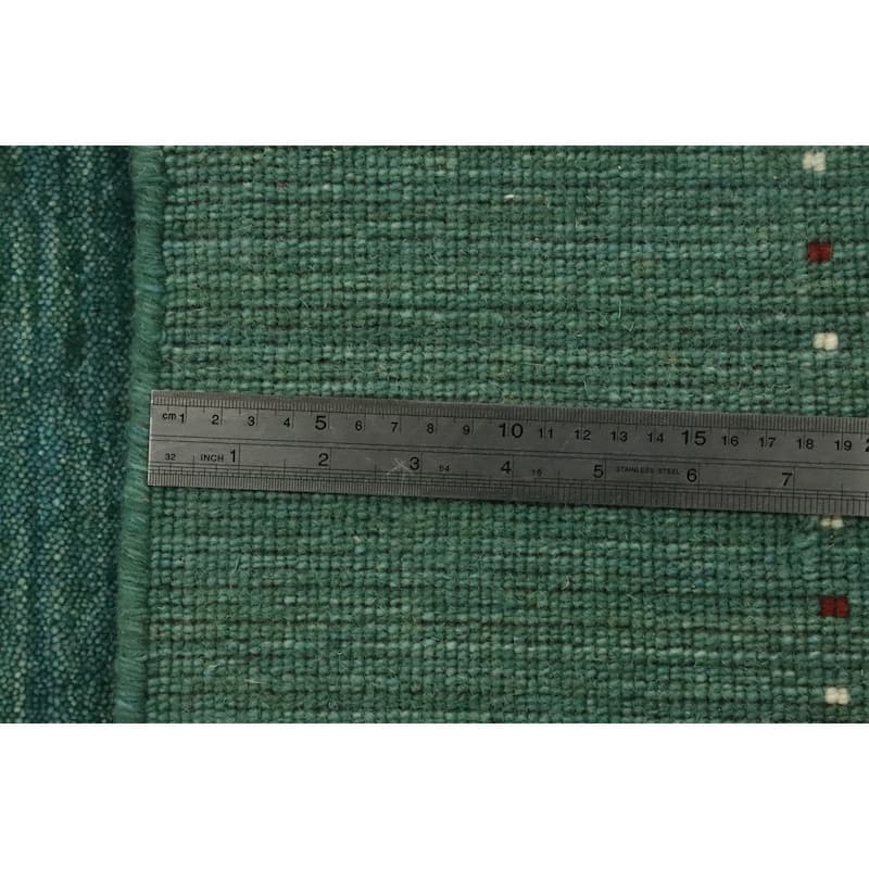 Hand Knotted Oriental 100% Wool Carpet Tribal Animal Pictorial Green Gabbeh Area Rug - 7' 10'' X 4' 11''
