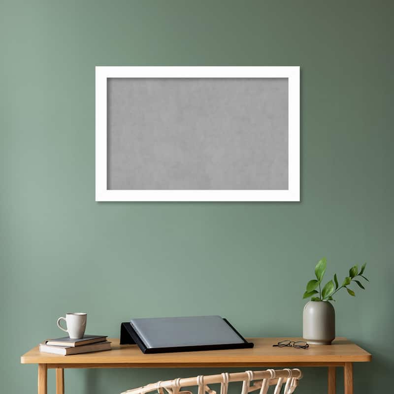 Amanti Art Basic White Narrow Framed Magnetic Board