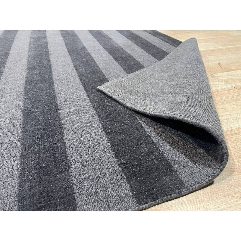 Hand-Knotted Wool Loop and Pile Rug, 10' x 14', Blue and Gray Area Rug, Luxurious Modern Accent for Rooms - L