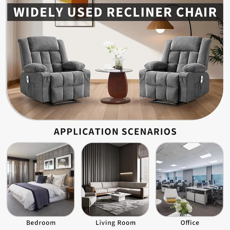 Remote Control Recliner Chair with Heat and Massage