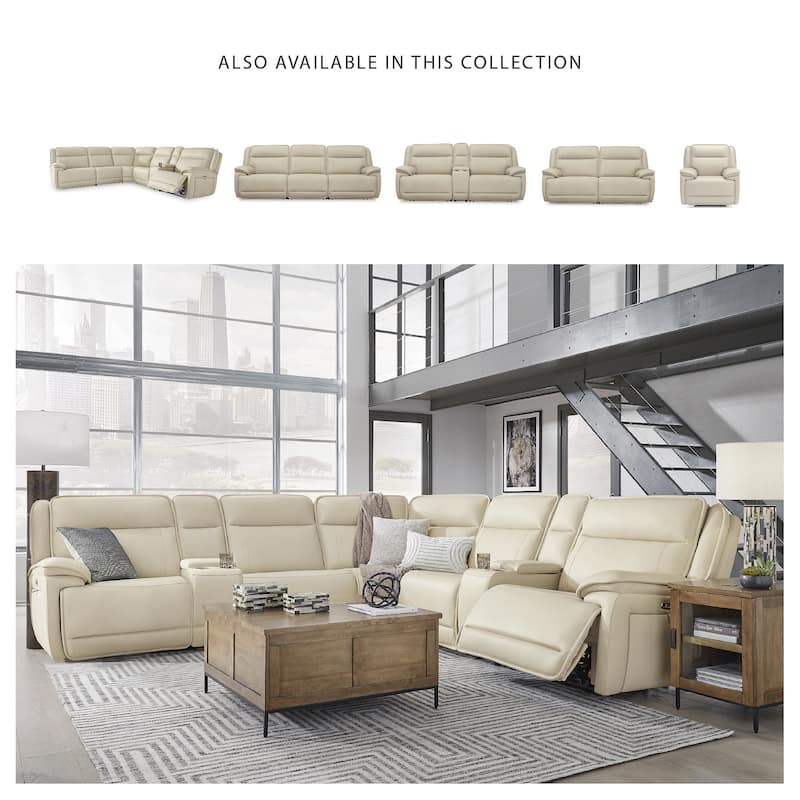 Signature Design by Ashley Double Deal Beige 7-Piece Reclining Sectional with 2 Consoles - 136.75"W x 136.25"D x 42.5"H