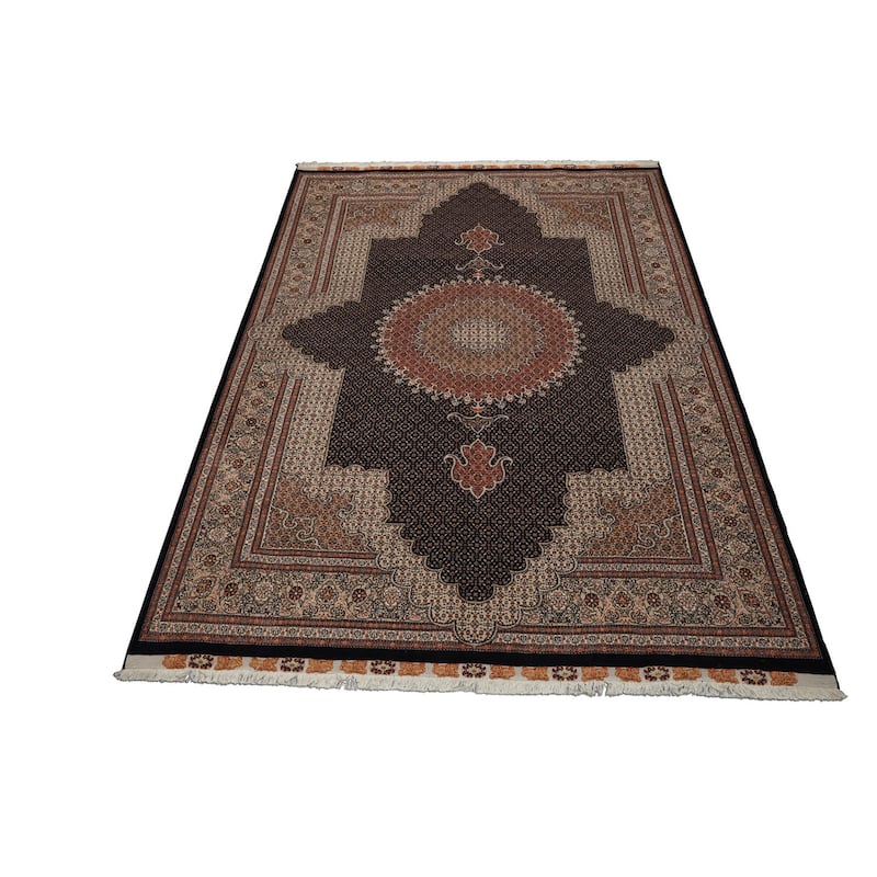 8'9''x11'2'' Hand Knotted Wool Midnight Blue Traditional 400 KPSI Rug - 8' 9'' x 11' 2''