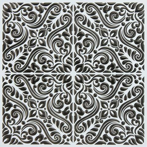 Dawson Black Embossed Peel and Stick Backsplash Tiles