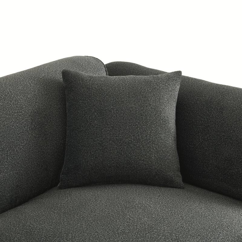 Luxury Velvet 4-Seater Sofa - Double-Needle Stitching with Detachable Footstool & 3 Throw Pillows
