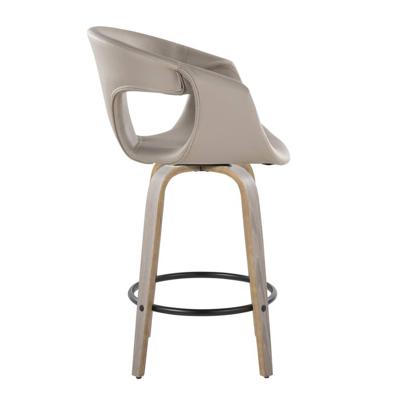 Carson Carrington Saurya 26" Fixed-Height Counter Stool with Bent Wood Legs & Round Footrest (Set of 2)