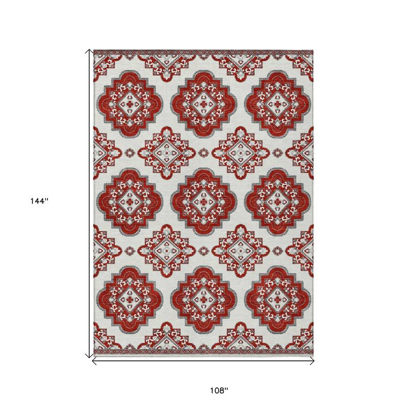 HomeRoots Medallion Transitional Rectangle Outdoor Rug