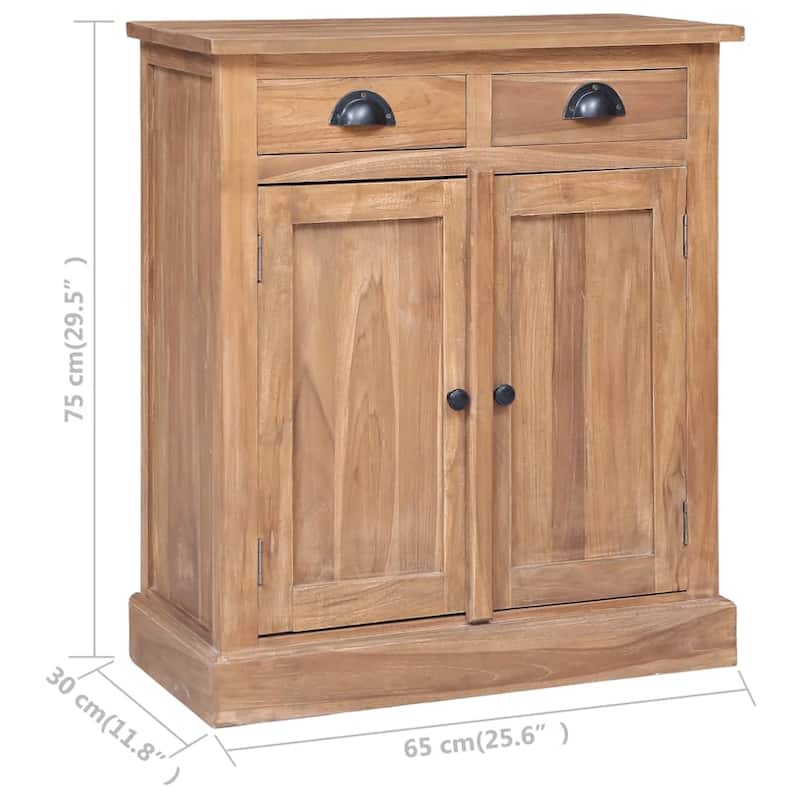 vidaXL Side Cabinet 25.6"x11.8"x29.5" Solid Teak
