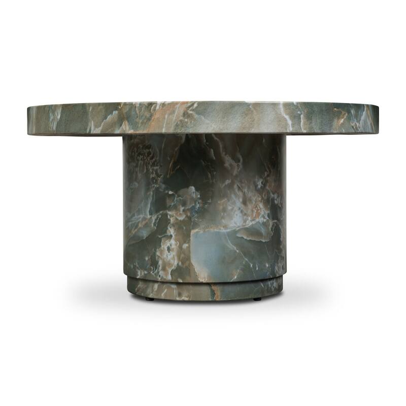 Treso Round Concrete Coffee Table with Marble Finish