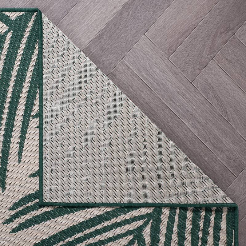 World Rug Gallery Contemporary Distressed Leaves Textured Flat Weave Indoor/Outdoor Area Rug