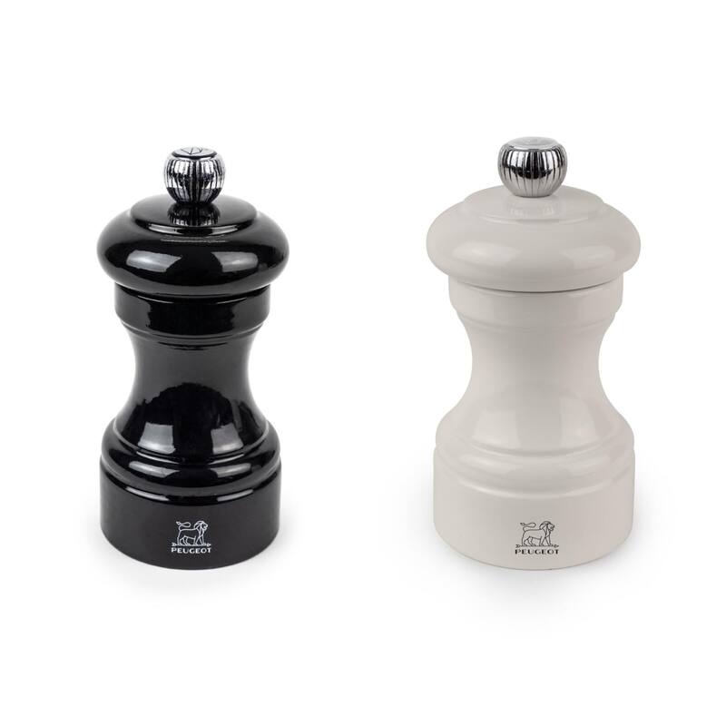 Peugeot Bistro Pepper and Salt Mill Set - 10cm - 4in. - Black and Ivory
