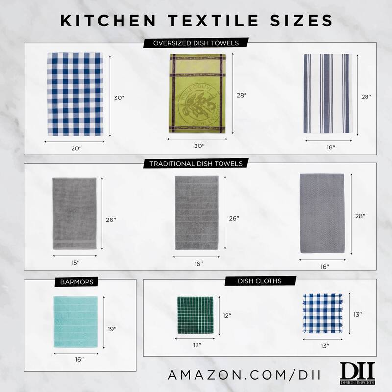 DII Assorted Kitchen Dishtowel & Dishcloths (Set of 5)