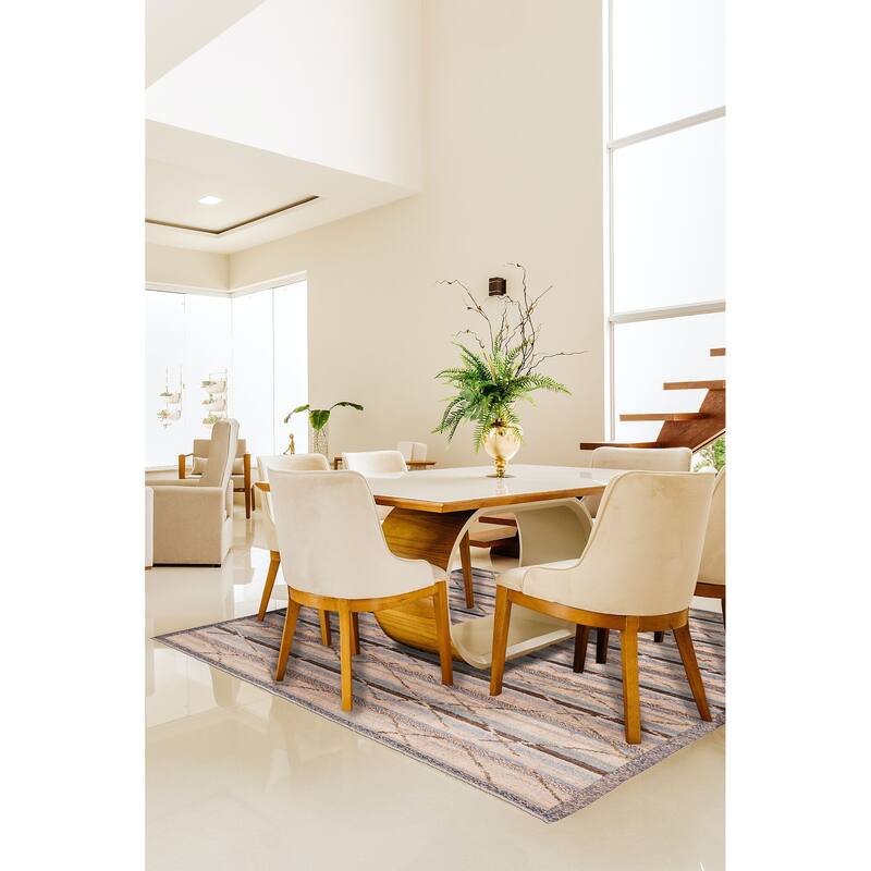 ECARPETGALLERY Hand-knotted Pak Finest Marrakesh Ivory Wool Rug - 8'1 x 9'8