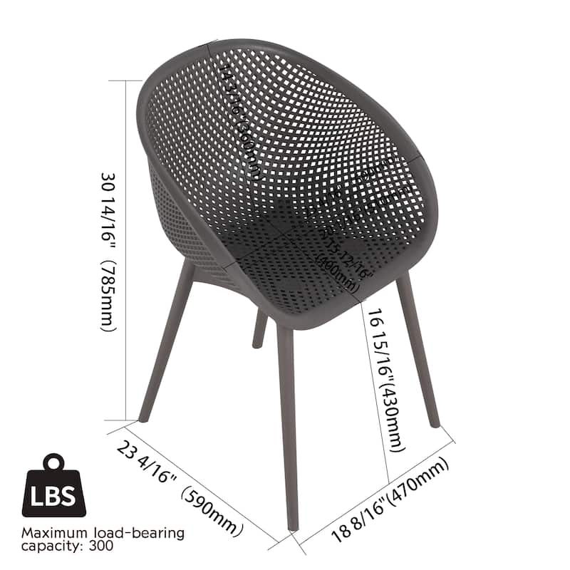 Modern Lounge Chair Set (2-Pack) – All-Weather PP Plastic Design for Indoor & Outdoor Use‌