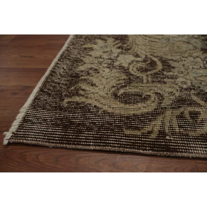 Hand Knotted Oriental 100% Wool Carpet Transitional Floral Beige & Ivories Anatolian Area Rug - 9' 0'' X 5' 10''