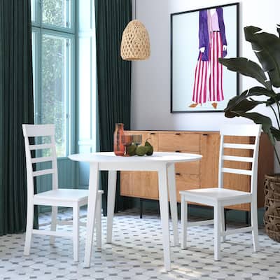 The Novogratz Brooks 3-Piece Wood Dining Set with Double Drop Leaf