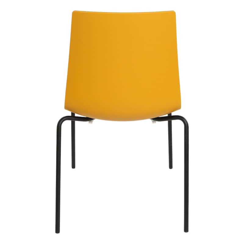 Furnish Theory Aero-S Pro Indoor/Outdoor Stackable Dining Side Chairs Polypropylene Shell & Powder-Coated Steel Legs (Set of 2)