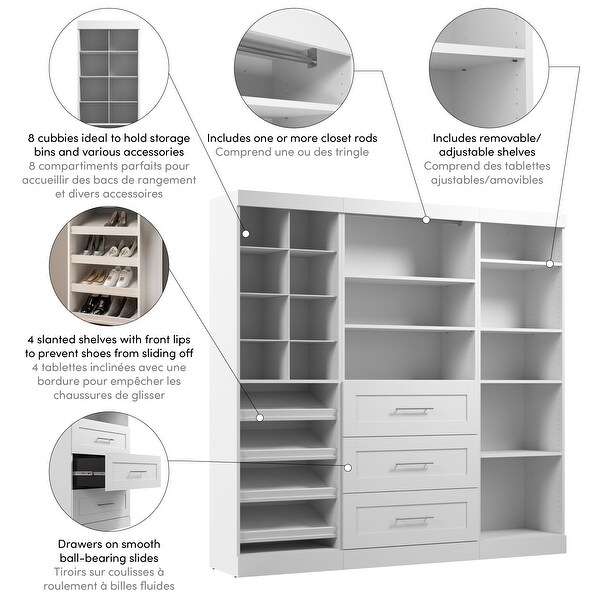 Pur 86-Inch Closet Organizer with Storage Cubbies by Bestar