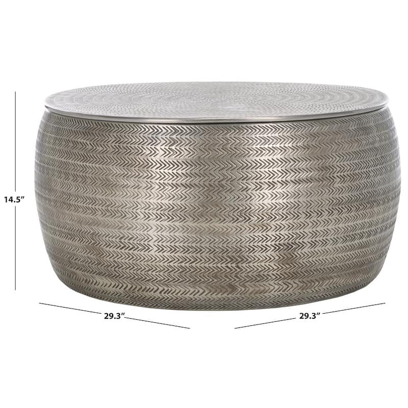 SAFAVIEH Home Apoline Coffe Table With Storage - 29Wx29Dx15H - Antique Silver