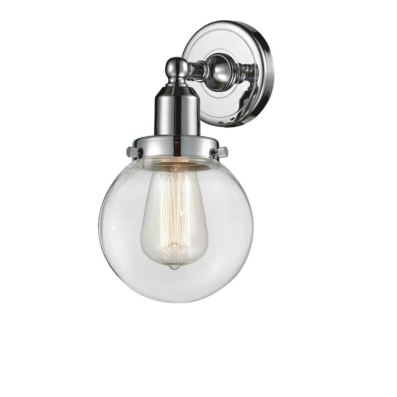 Innovations Lighting Globe Single Light 12" Tall Bathroom Sconce - Polished Chrome / Clear