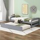 preview thumbnail 3 of 22, Twin Size Platform Bed with Twin Size Trundle, Solid Pine Wood + MDF Construction, Includes Headboard, Footboard, Grey