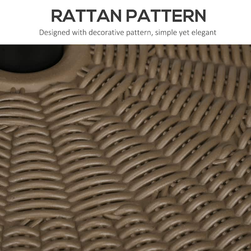 Heavy Duty Rattan-Pattern Umbrella Base Fillable with Sand or Water Fits Outdoor Patio Parasol Stand - 20" Dia x 14.25" H