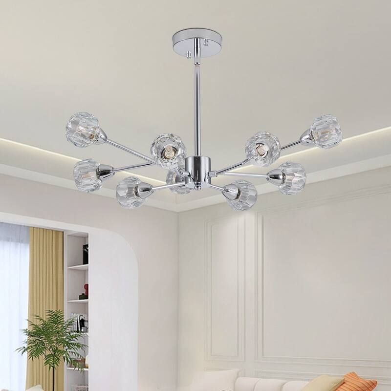 Stylish Crystal Chandelier, Kitchen Island Pendant Ceiling Lighting Fixture, Chrome Hanging Pendant Lighting Fixtures