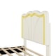 preview thumbnail 8 of 13, Upholstered Platform Bed with Curve Shaped and Height-adjustbale Headboard,LED Light Strips