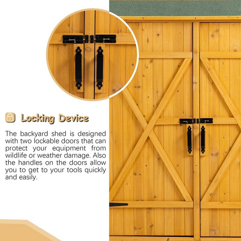 Outdoor Shed with Lockable Door & Detachable Shelves,Storage Cabinet