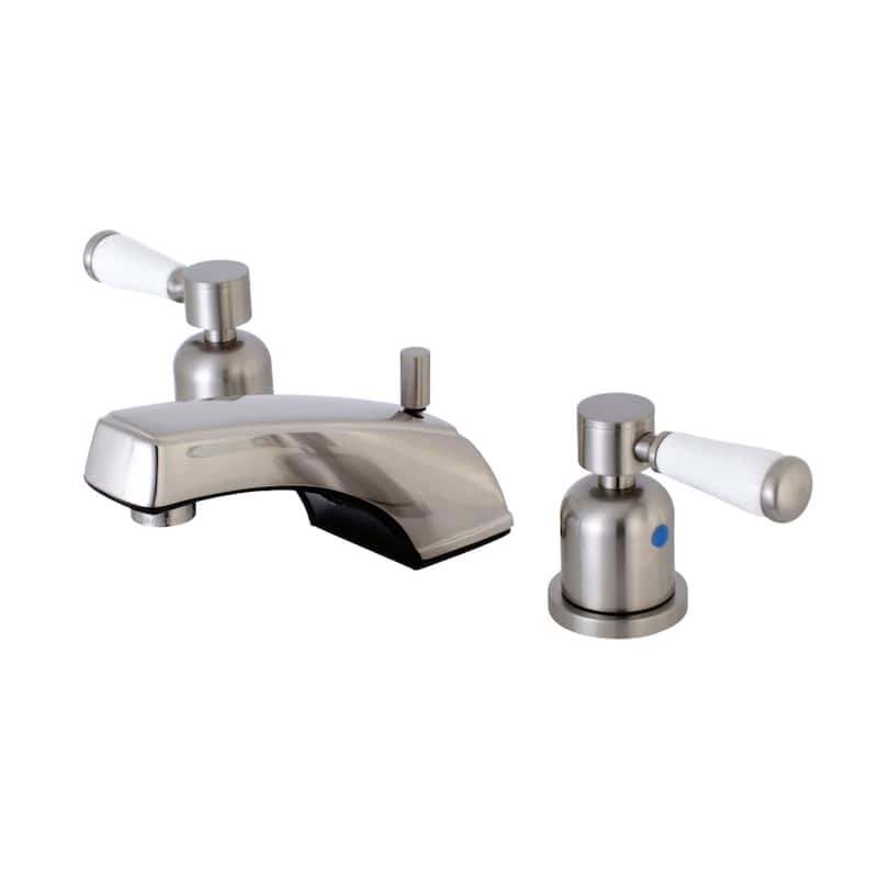 Kingston Brass Paris 1.2 GPM Widespread Bathroom Faucet with Porcelain - Brushed Nickel