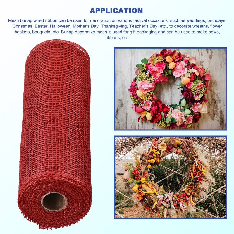 3pcs 10" Poly Burlap Mesh for Wreath, Mesh Fabric Ribbon 6.4 Yard
