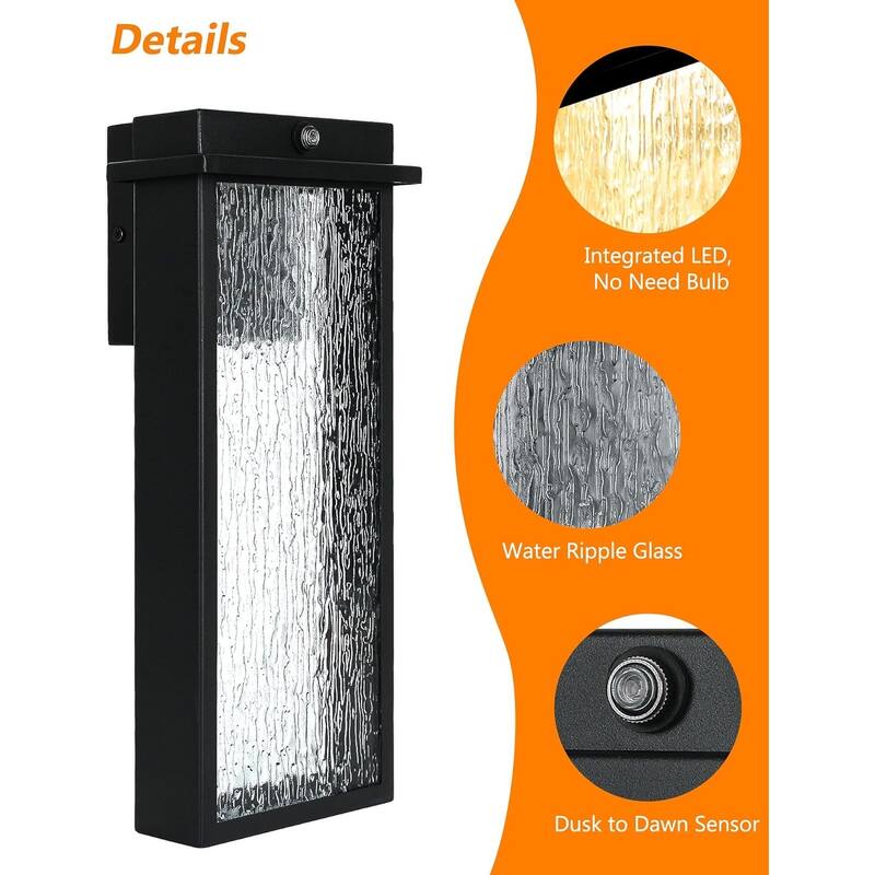 Outdoor Light Fixture Wall Light,Dusk to Dawn Outdoor Lighting Anti-Rust Wall Lantern Outside Wall Sconce,LED Porch Light