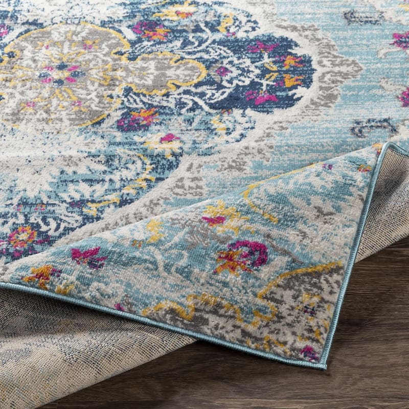 Livabliss Mannie Distressed Boho Medallion Area Rug