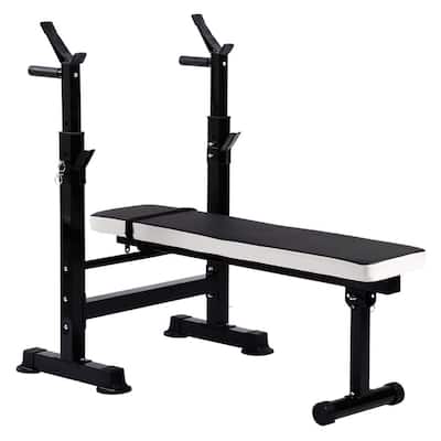 BalanceFrom Fitness Adjustable Strength Training Workout Station, Black & White - 35