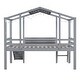 preview thumbnail 11 of 33, Twin Size Loft Bed with Ladder, Slide, Blackboard and Light Strip, Fun House Bed Design Stylish and Easy to Assemble, Grey