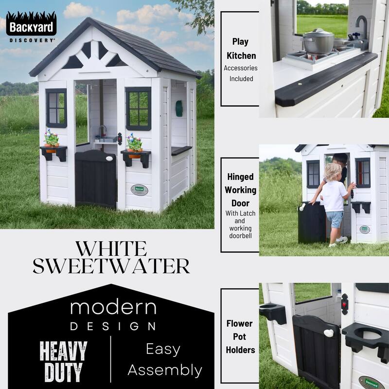 Backyard Discovery White Sweetwater Wood Playhouse - N/A