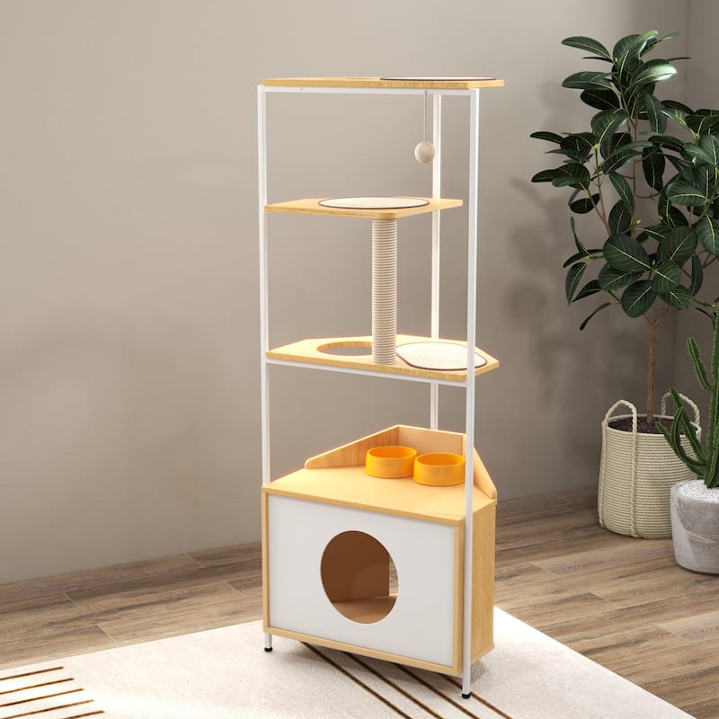 Engaging Corner Cat Tree for Maximizing Space and Fun