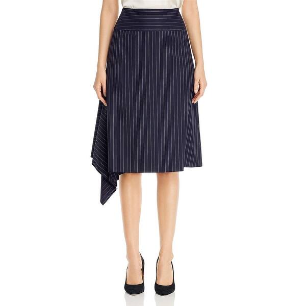 slide 1 of 2, Boss Womens A-Line Skirt Handkerchief Pinstripe - Navy
