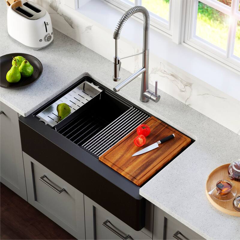 Karran USA QAWS-740 Quartz QAWS Series 34" Farmhouse Single Basin