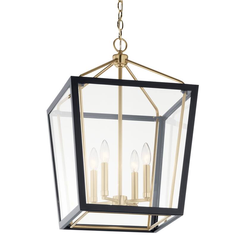 Kichler 52619 Delvin 4 Light 16" Wide Taper Candle Pendant - Champagne Bronze / Black