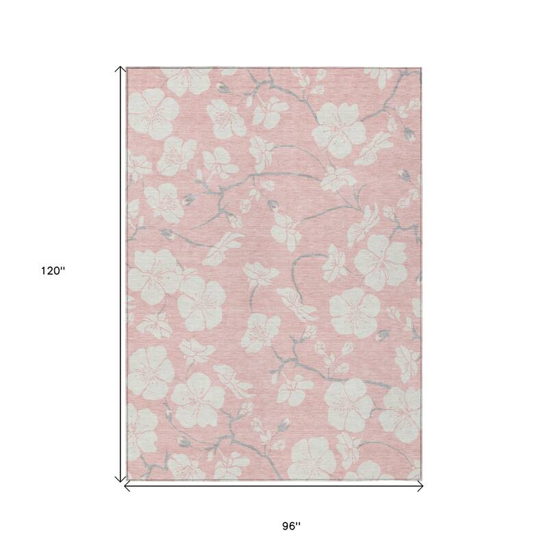 HomeRoots Floral Transitional Rectangle Outdoor Rug