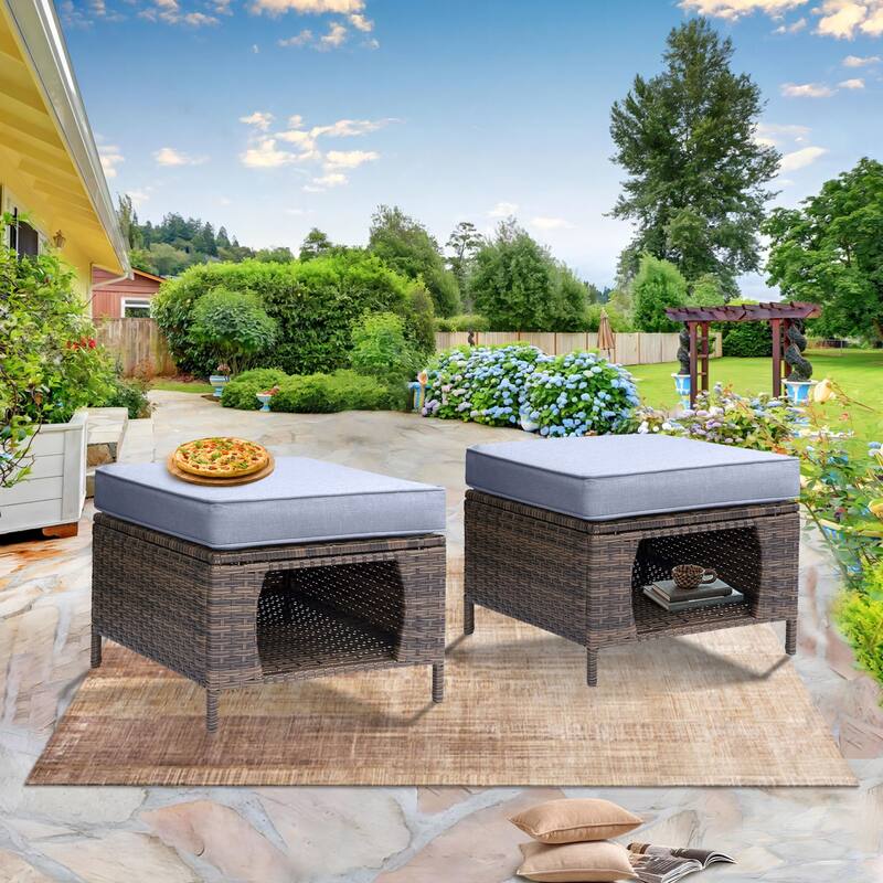 High Back Brown Wicker Outdoor Patio Furniture Sets with Swivel Chairs