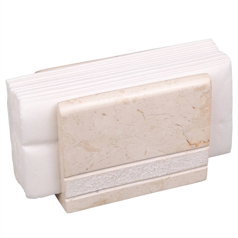 Creative Home Hard Carved Collection Natural Champagne Marble Napkin Holder