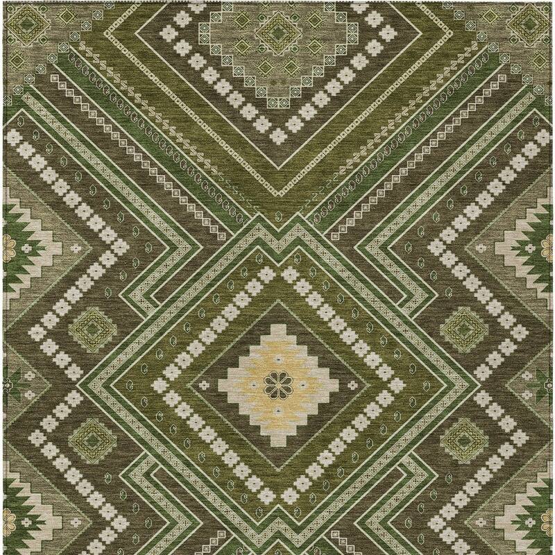 HomeRoots Tribal Transitional Rectangle Outdoor Rug